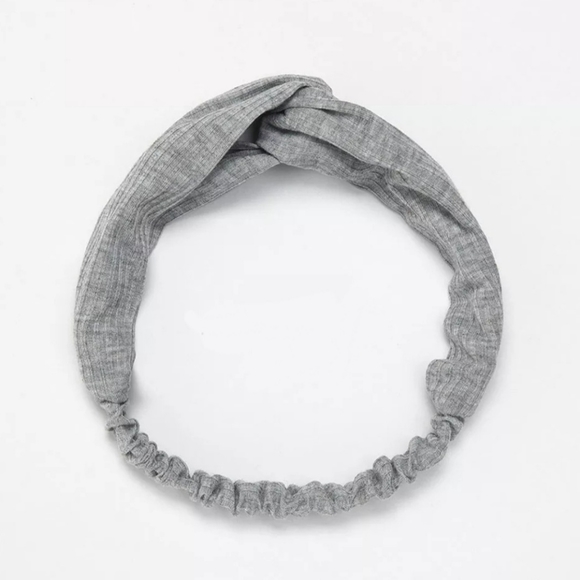 Ribbed Jersey Twist Headwrap - Light Heather Gray - Picture 7 of 10